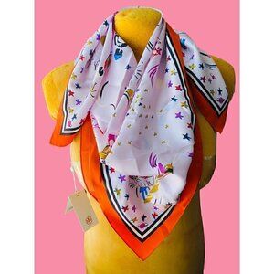 tory burch daydream silk square scarf sz 36”x36” prince purple rare